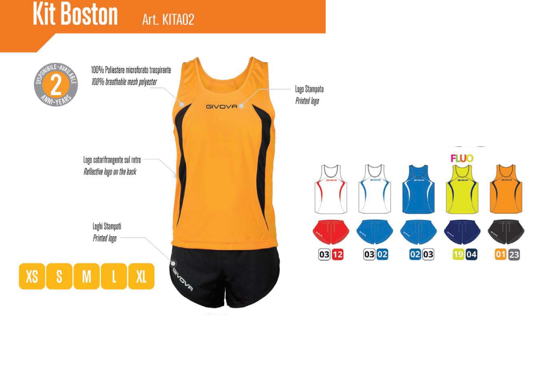 Maglie - Kit Running: Kit Boston Givova Kit Atletica Runnig Corsa